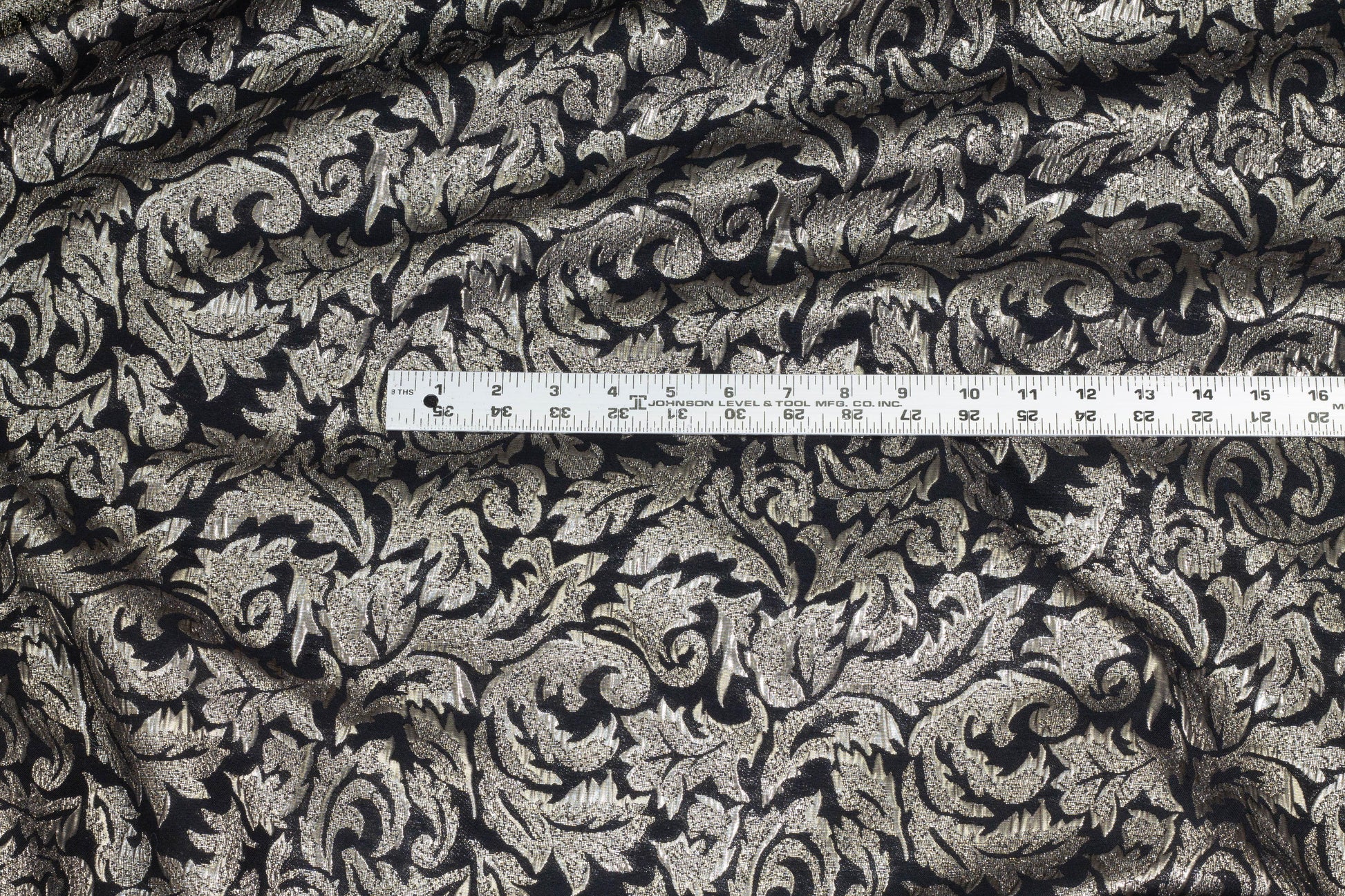 Black and Taupe Metallic Brocade - Prime Fabrics