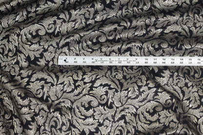 Black and Taupe Metallic Brocade - Prime Fabrics