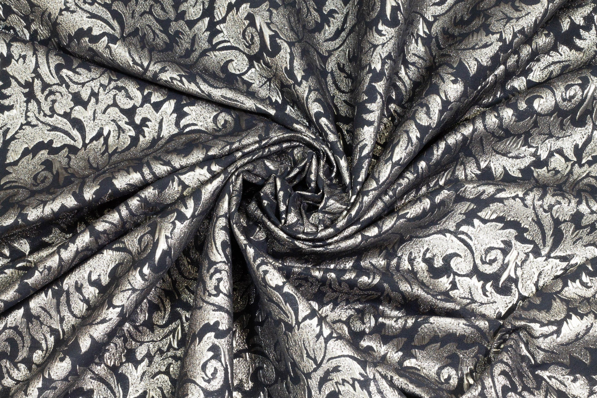 Black and Taupe Metallic Brocade - Prime Fabrics