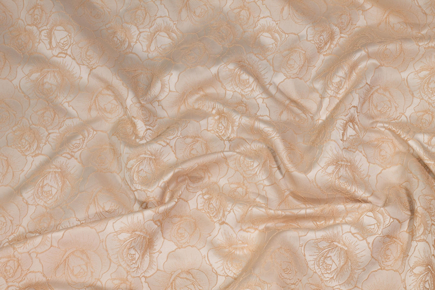 Peach Rose Floral Brocade - Prime Fabrics