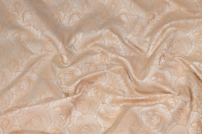 Peach Rose Floral Brocade - Prime Fabrics