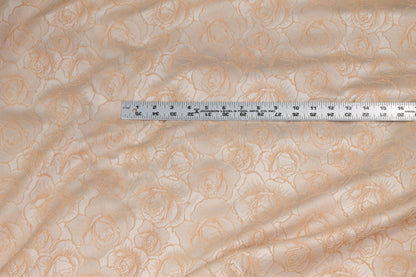 Peach Rose Floral Brocade - Prime Fabrics