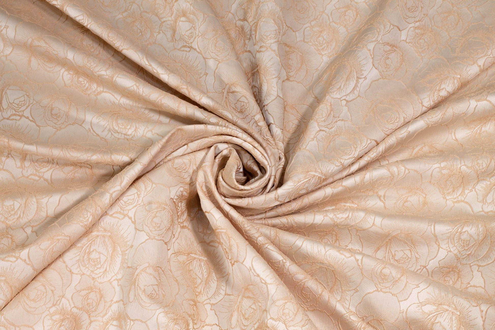 Peach Rose Floral Brocade - Prime Fabrics