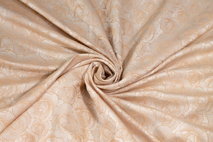Peach Rose Floral Brocade - Prime Fabrics