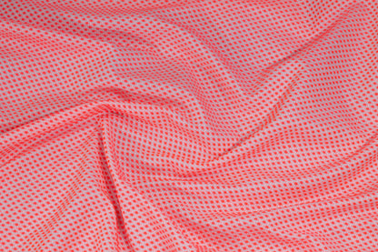 Highlighter Pink Embroidered Polka Dot Brocade - Prime Fabrics