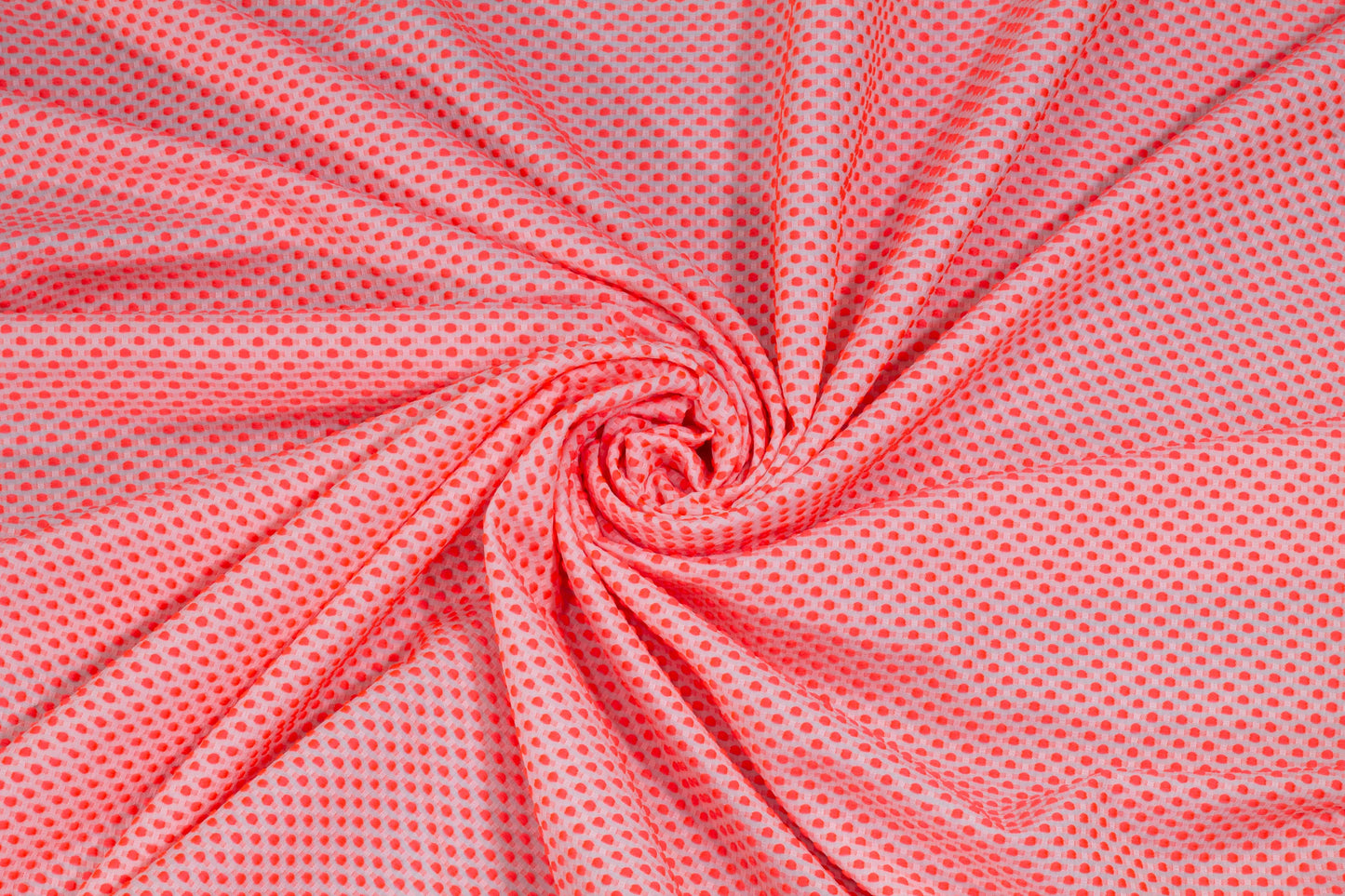 Highlighter Pink Embroidered Polka Dot Brocade - Prime Fabrics