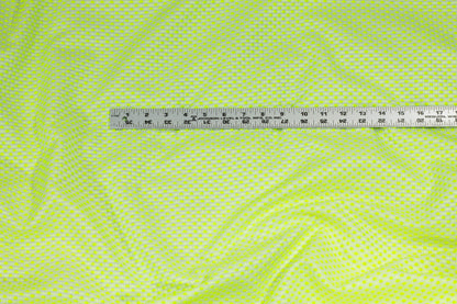Highlighter Yellow Embroidered Polka Dot Brocade - Prime Fabrics