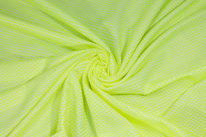 Highlighter Yellow Embroidered Polka Dot Brocade - Prime Fabrics