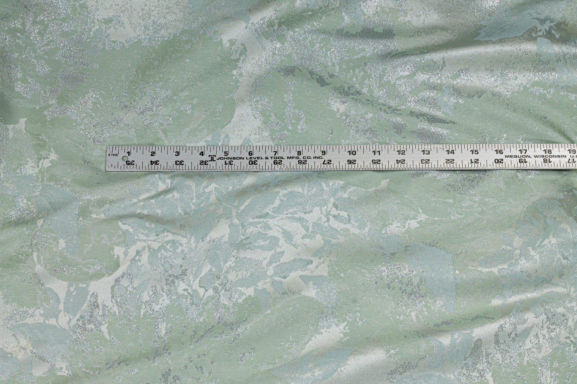 Sea Foam Green Floral Metallic Brocade - Prime Fabrics