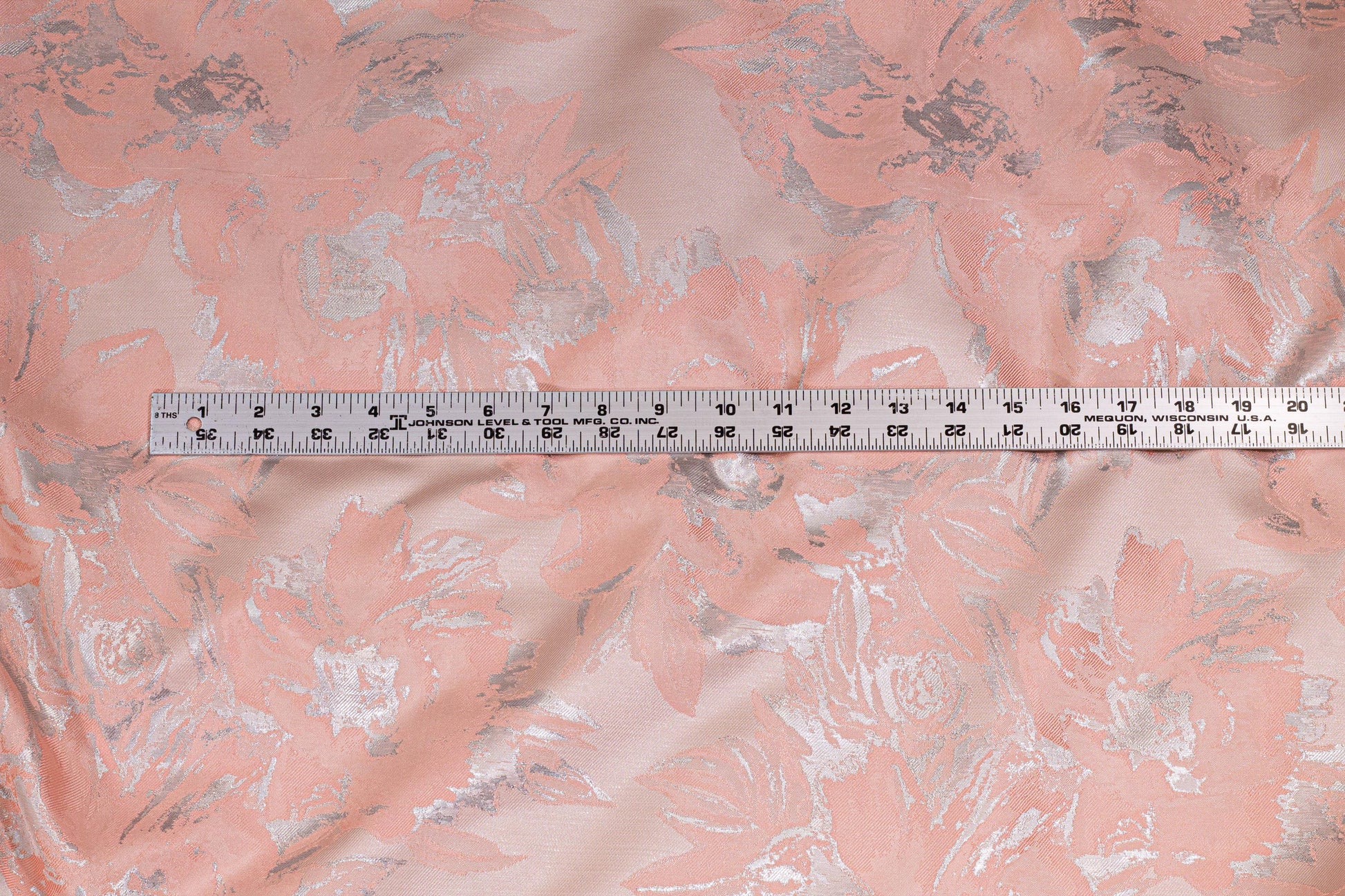 Pink and Silver Floral Metallic Brocade - Prime Fabrics