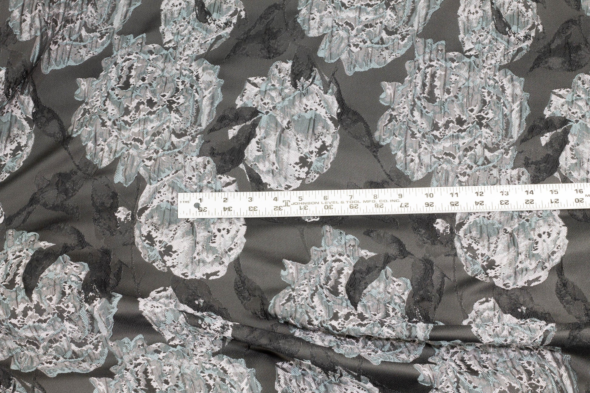 Gray Floral Crushed Brocade - Prime Fabrics