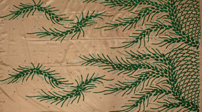 Branch Design Hand Beaded Mesh - Green - Prime Fabrics