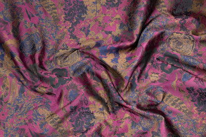 Purple and Brown Floral Brocade - Prime Fabrics
