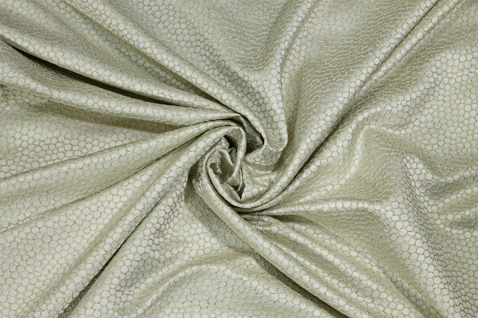 Off-White, Sage and Metallic Gold Brocade - Prime Fabrics