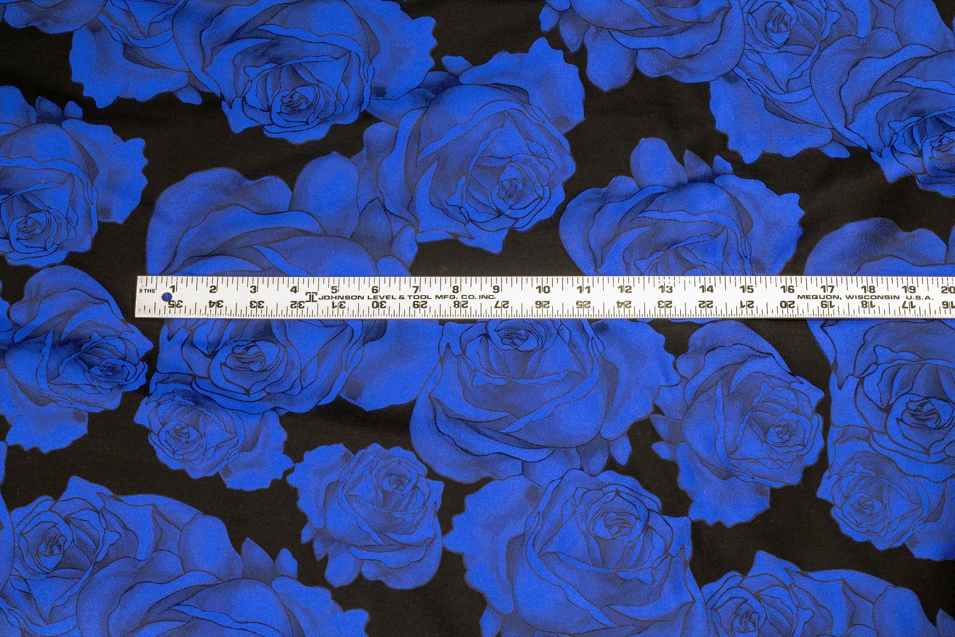 Sapphire Blue Rose Floral Jacquard - Prime Fabrics