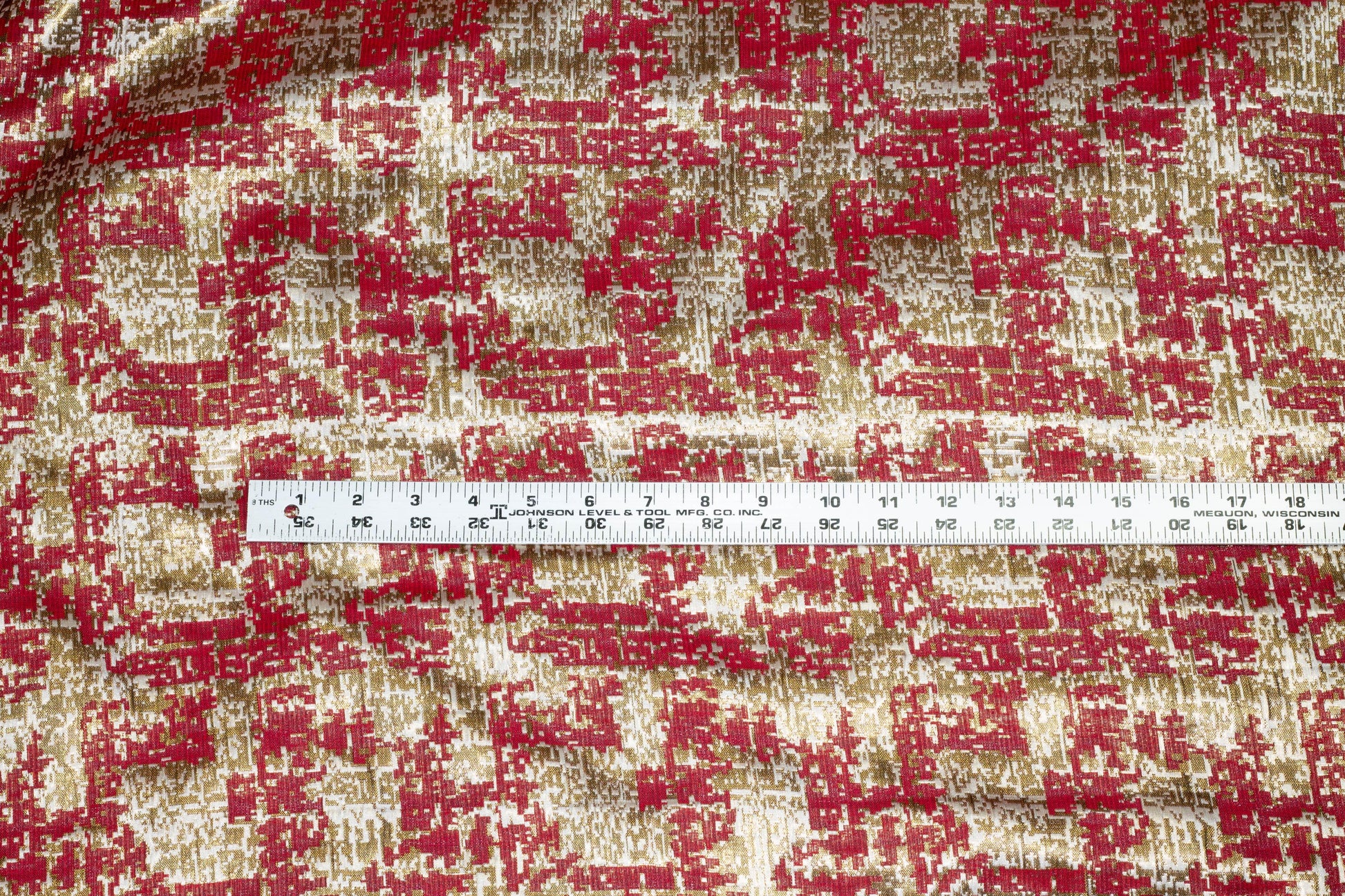 Red and Gold Metallic Jacquard - Prime Fabrics