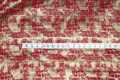 Red and Gold Metallic Jacquard - Prime Fabrics