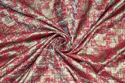 Red and Gold Metallic Jacquard - Prime Fabrics