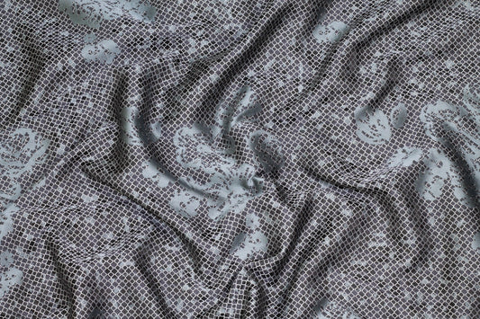 Cadet Gray Floral Jacquard - Prime Fabrics