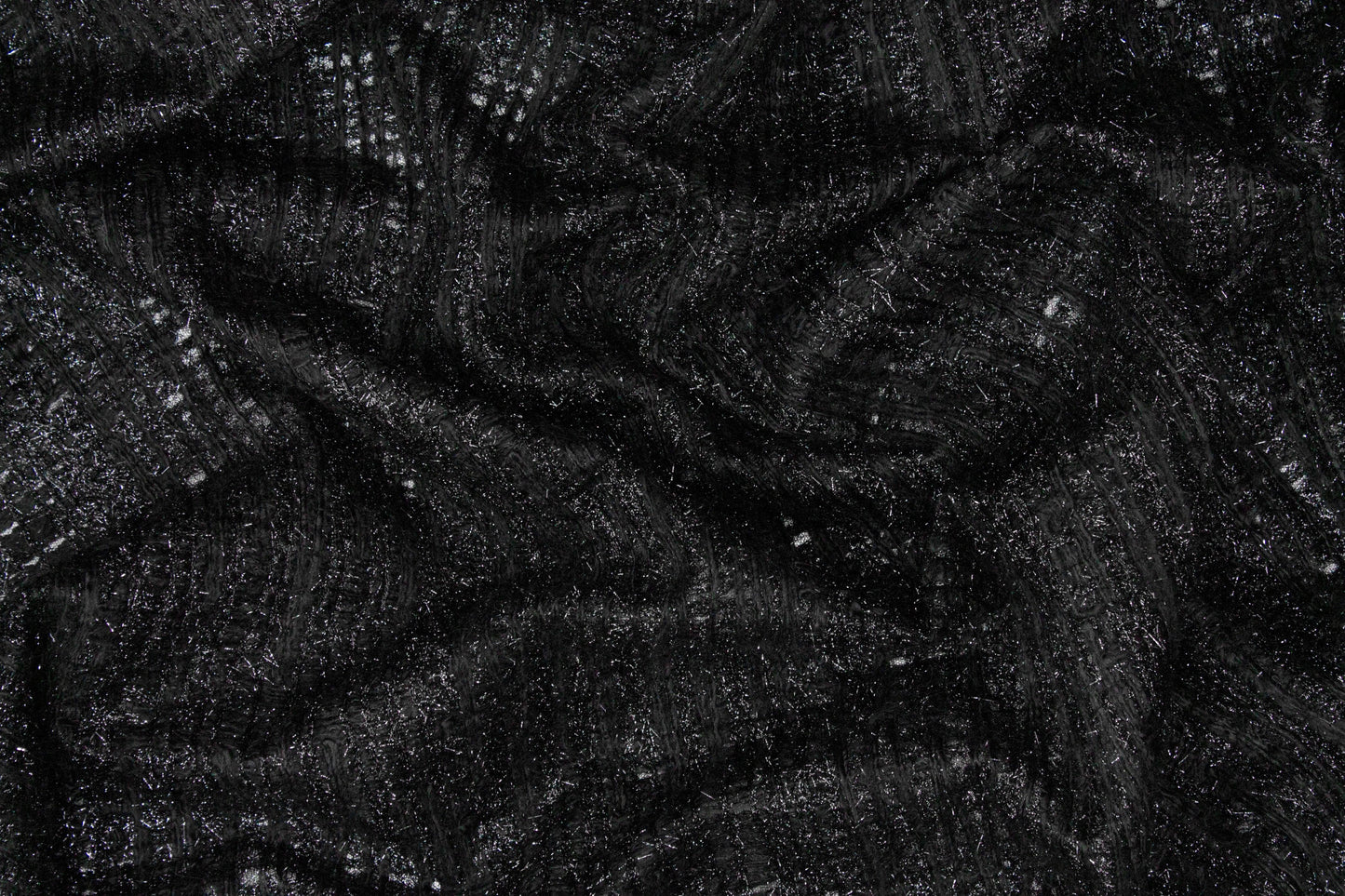 Metallic Black Embroidered Mesh - Made in Italy - Prime Fabrics