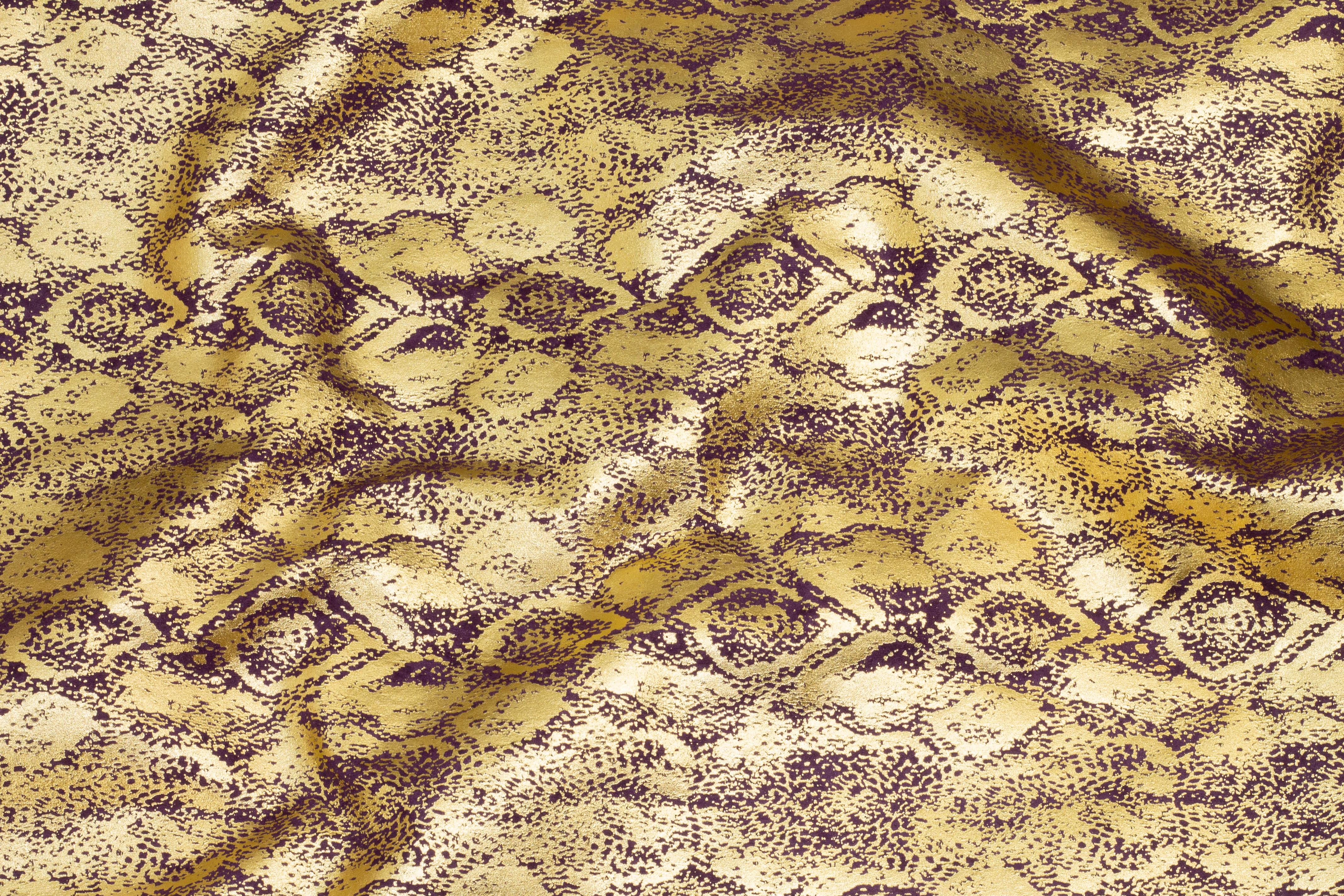Purple and Metallic Gold Jacquard - Prime Fabrics