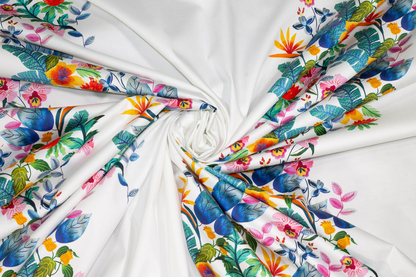 Multicolor Floral Italian Stretch Cotton - Prime Fabrics