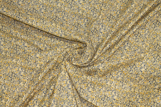 Yellow Ditsy Floral Italian Cotton Voile - Prime Fabrics