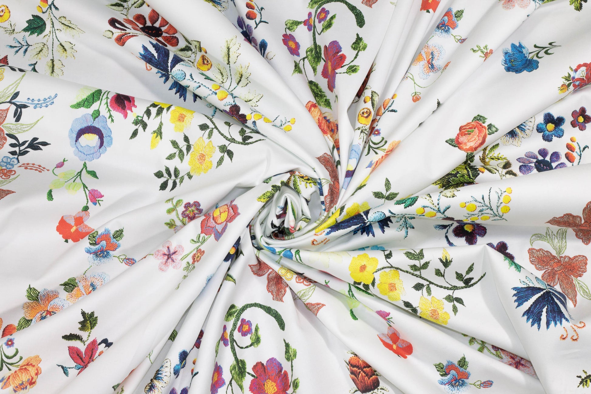 Multicolor Floral Italian Cotton Sateen - Prime Fabrics