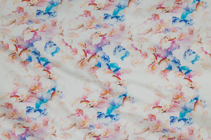 Multicolor Floral Italian Stretch Cotton Sateen - Prime Fabrics