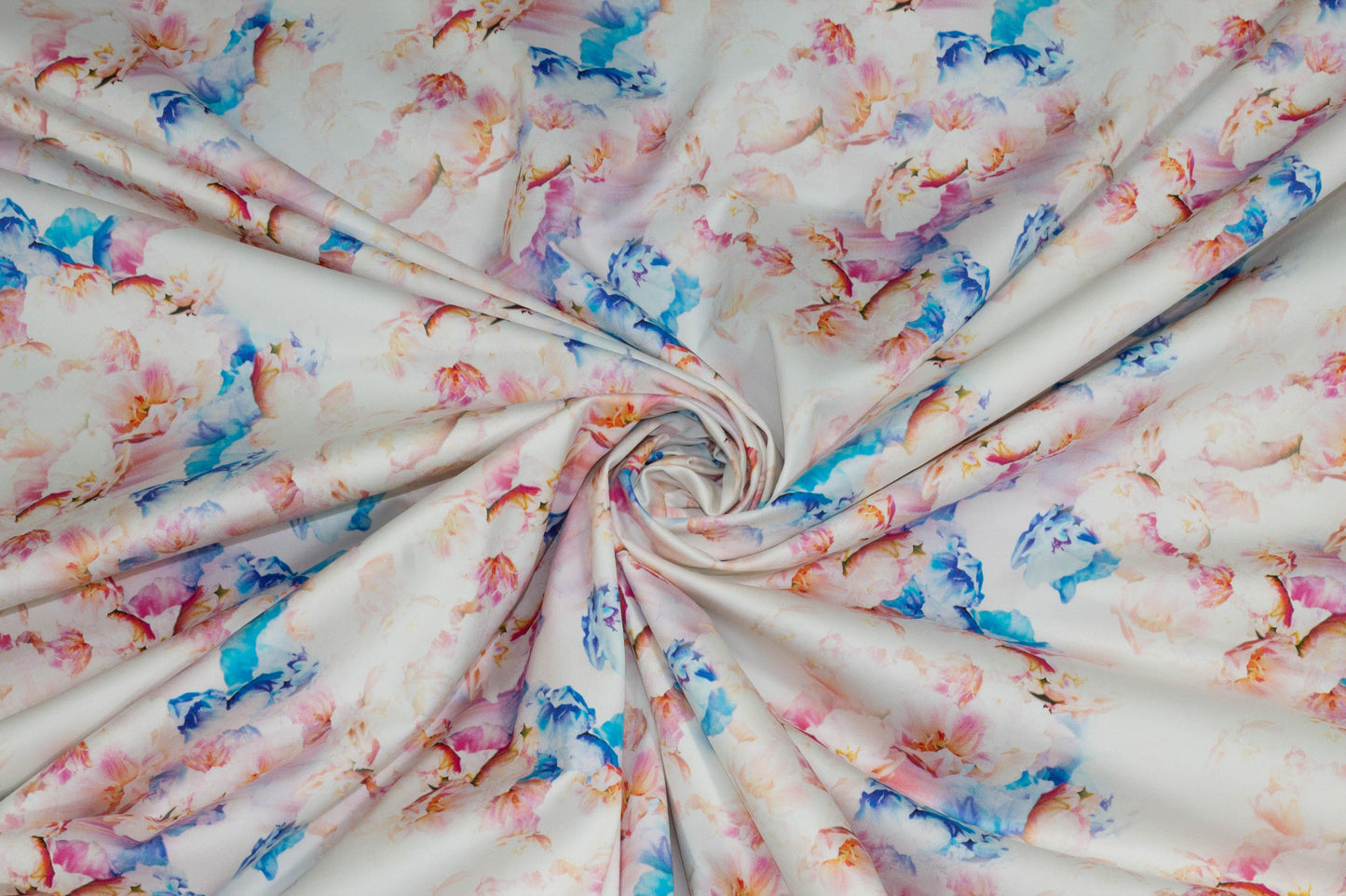 Multicolor Floral Italian Stretch Cotton Sateen - Prime Fabrics
