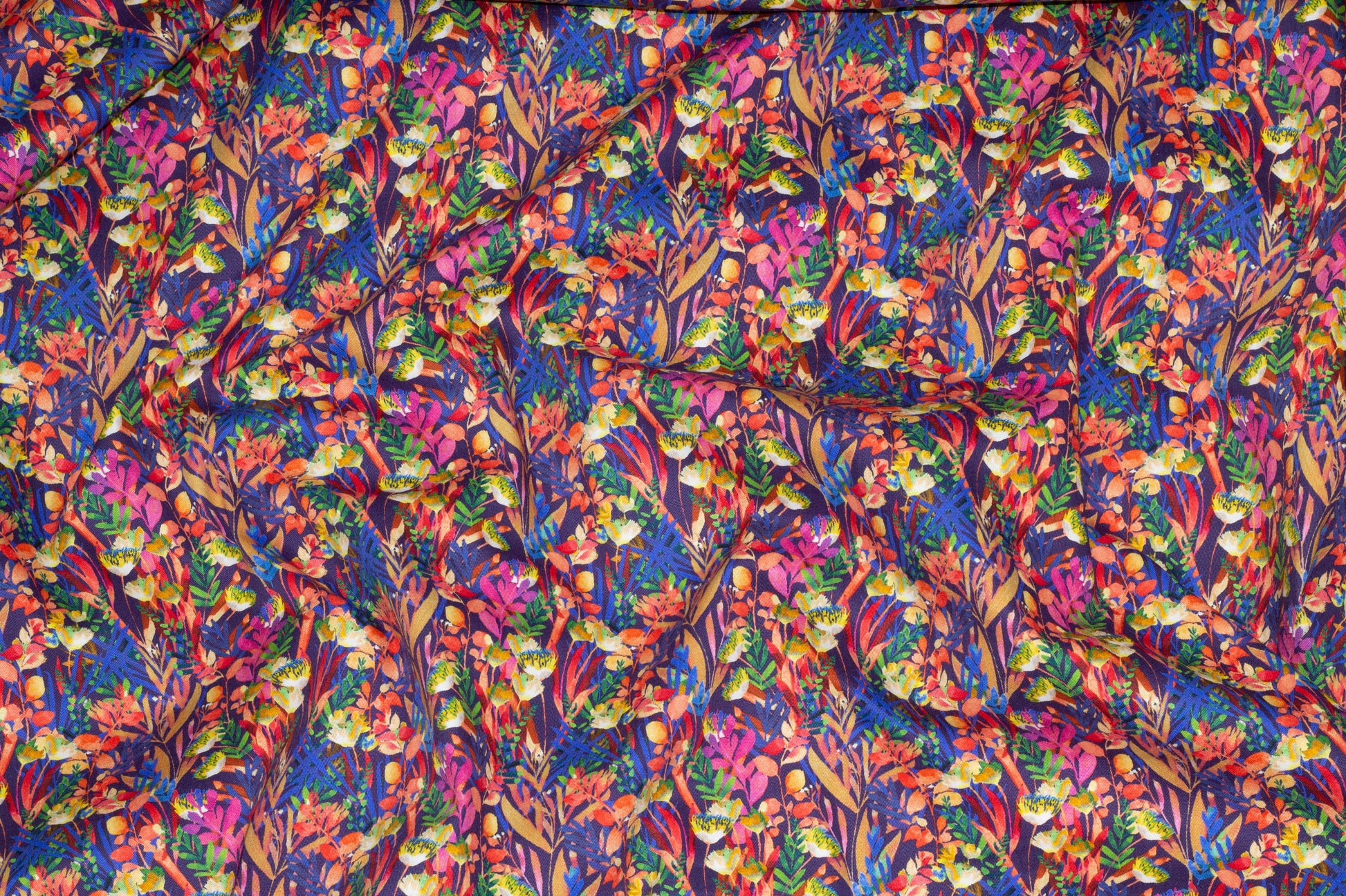 Multicolor Floral Italian Stretch Cotton Sateen - Prime Fabrics
