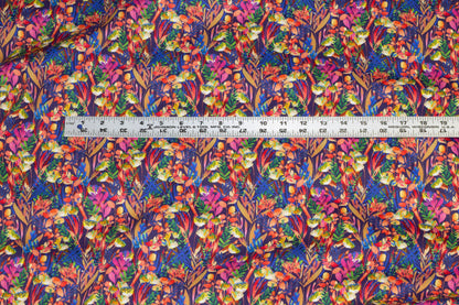 Multicolor Floral Italian Stretch Cotton Sateen - Prime Fabrics