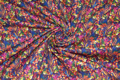 Multicolor Floral Italian Stretch Cotton Sateen - Prime Fabrics