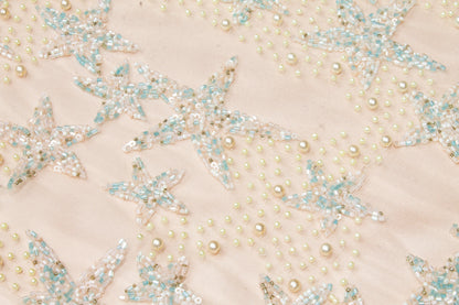 Star Design Hand Beaded and Sequined Mesh - Multicolor - Prime Fabrics