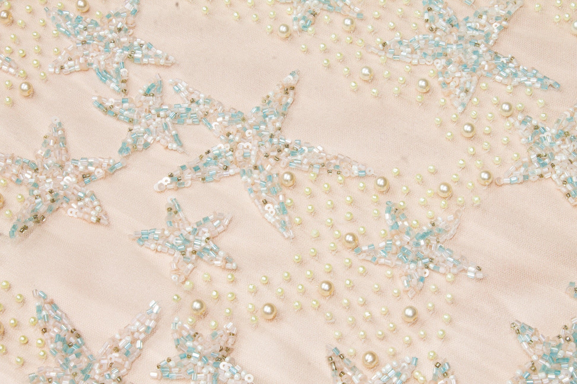 Star Design Hand Beaded and Sequined Mesh - Multicolor - Prime Fabrics
