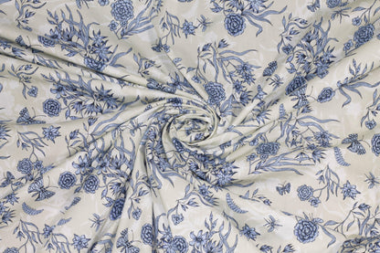 Blue Floral French Cotton - Prime Fabrics