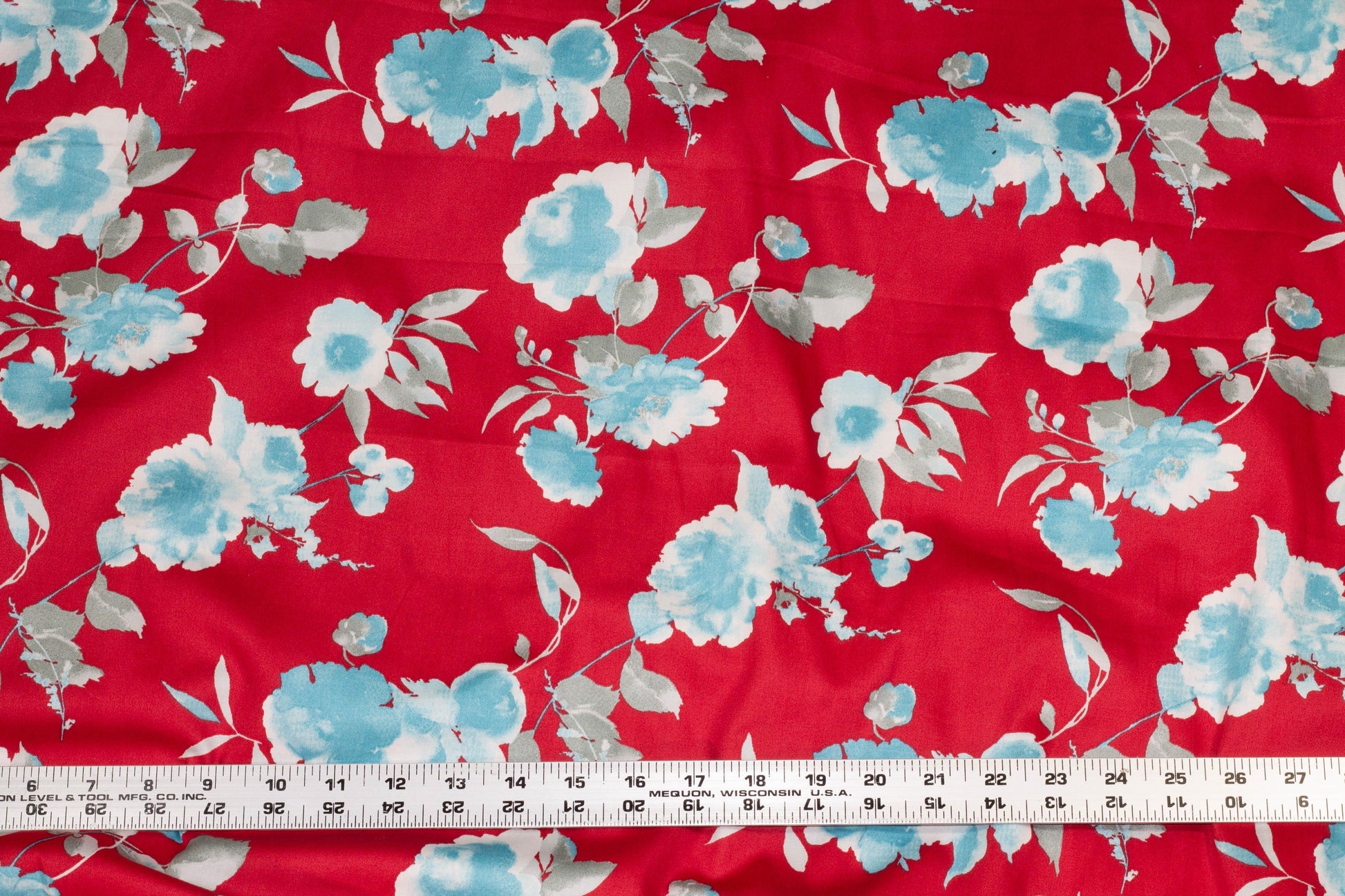 Red and Blue Floral Italian Cotton - Prime Fabrics