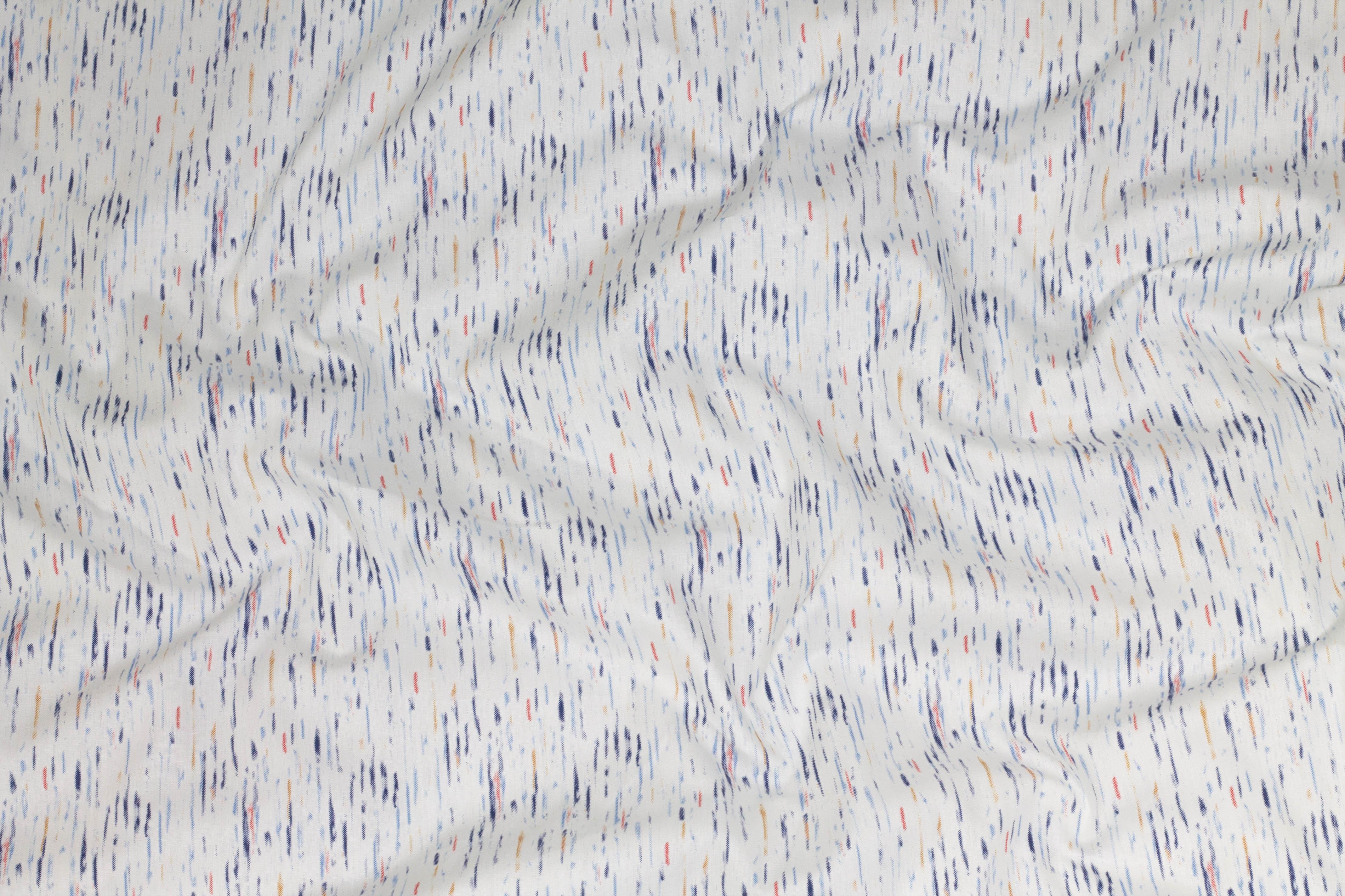 Multicolor Italian Cotton - White, Blue, Red, Orange - Prime Fabrics