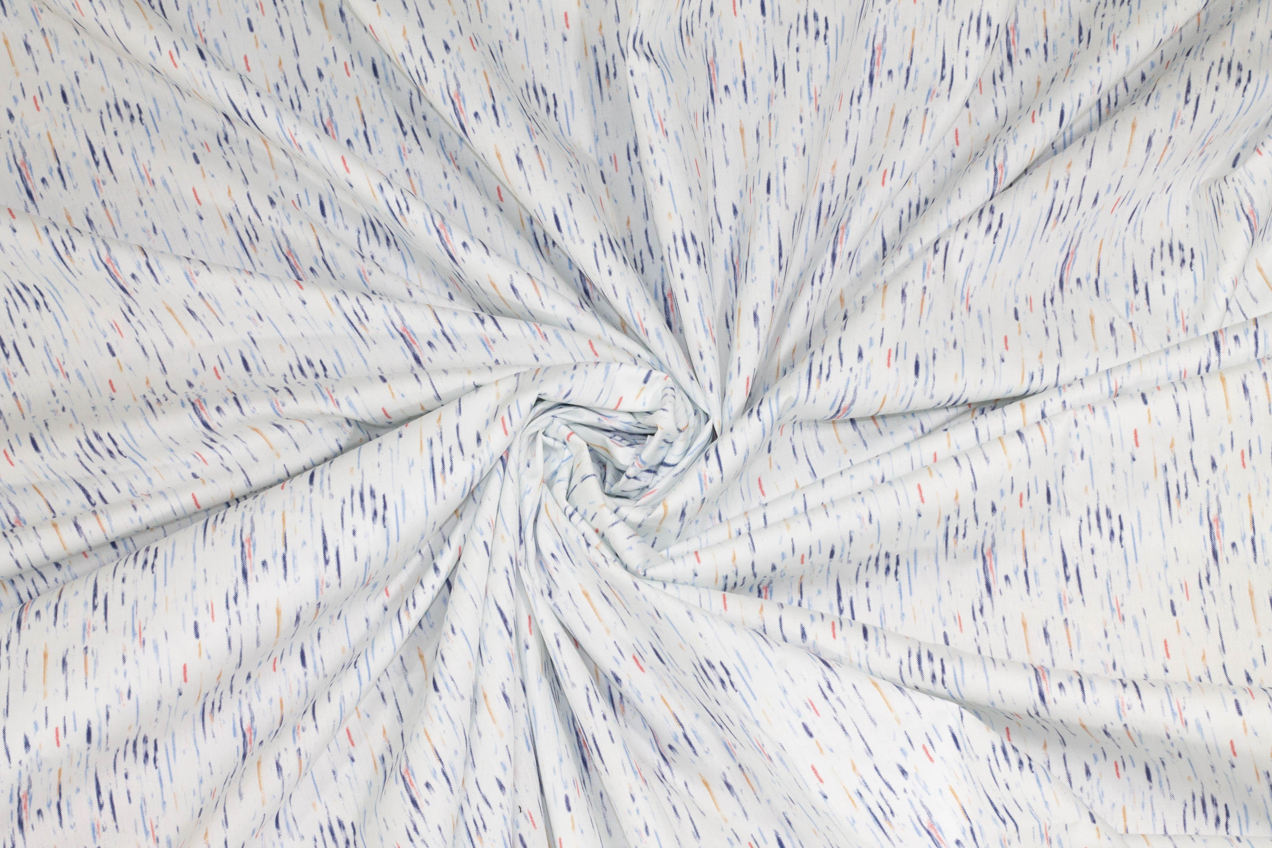 Multicolor Italian Cotton - White, Blue, Red, Orange - Prime Fabrics