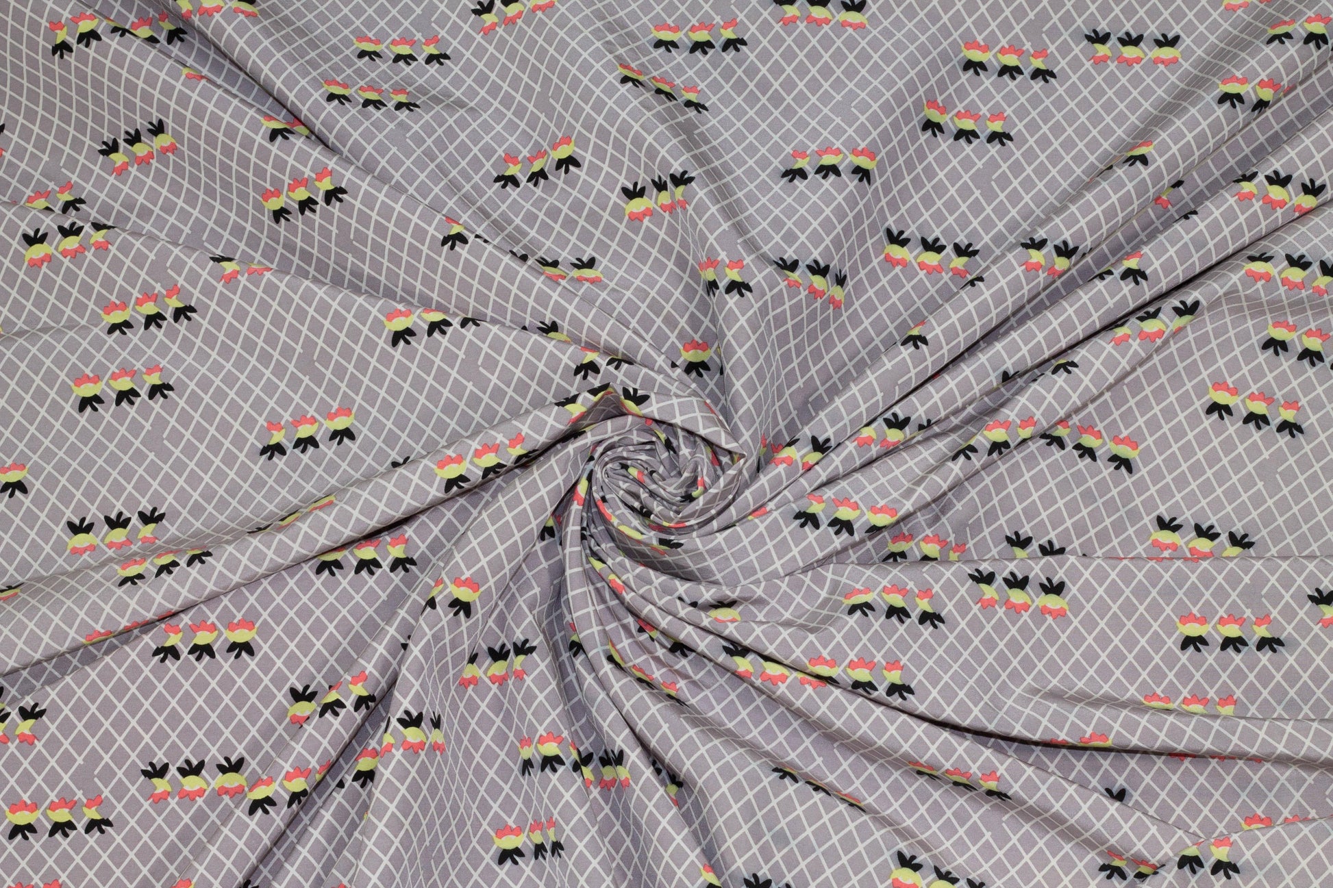 Gray Diamond Base Tropical Silk - Prime Fabrics