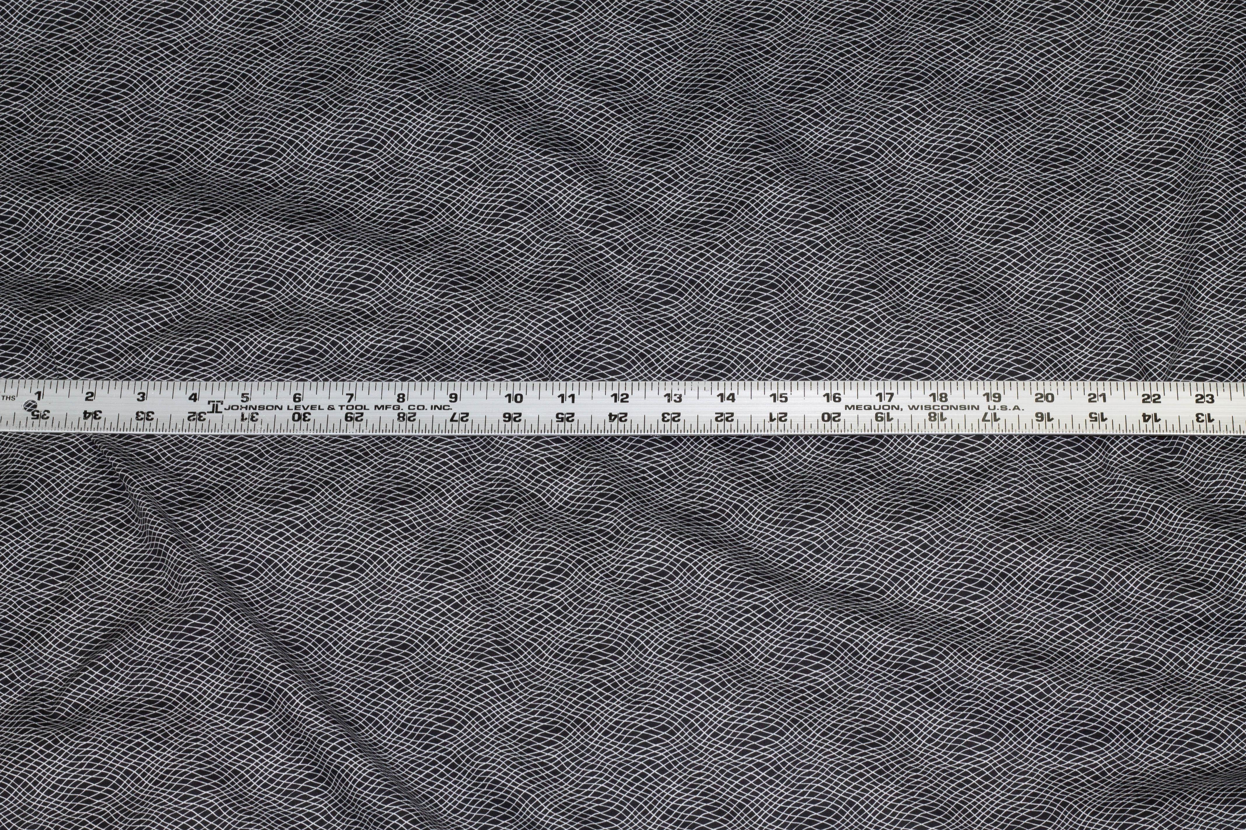 Black and White Wavy Italian Cotton - Prime Fabrics