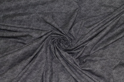 Black and White Wavy Italian Cotton - Prime Fabrics