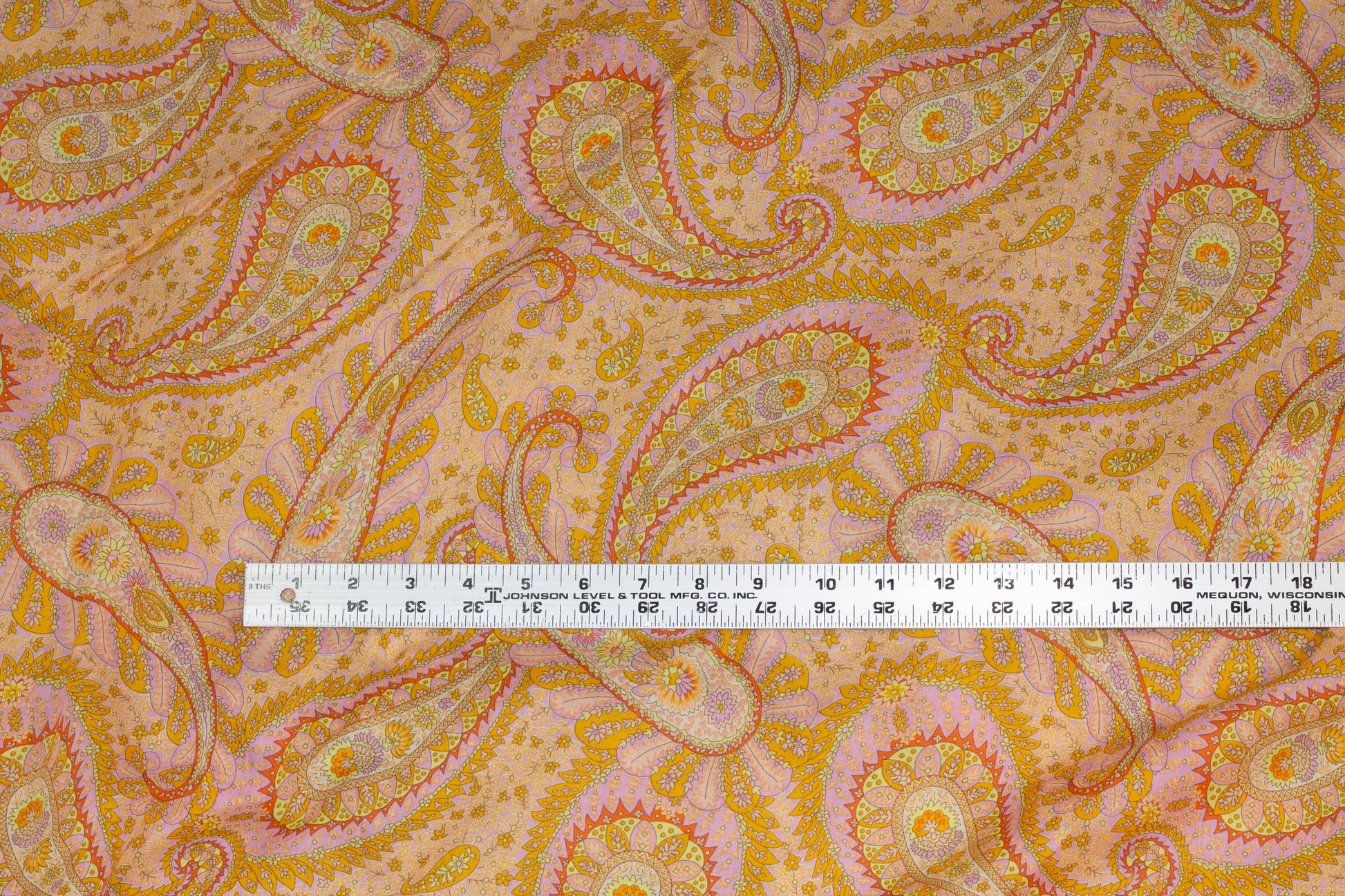 Peach Paisley Lightweight Italian Cotton - Prime Fabrics