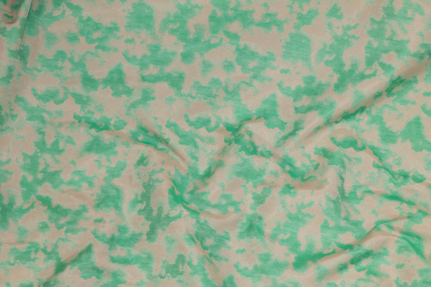 Green and Off White French Heavy Cotton - Prime Fabrics