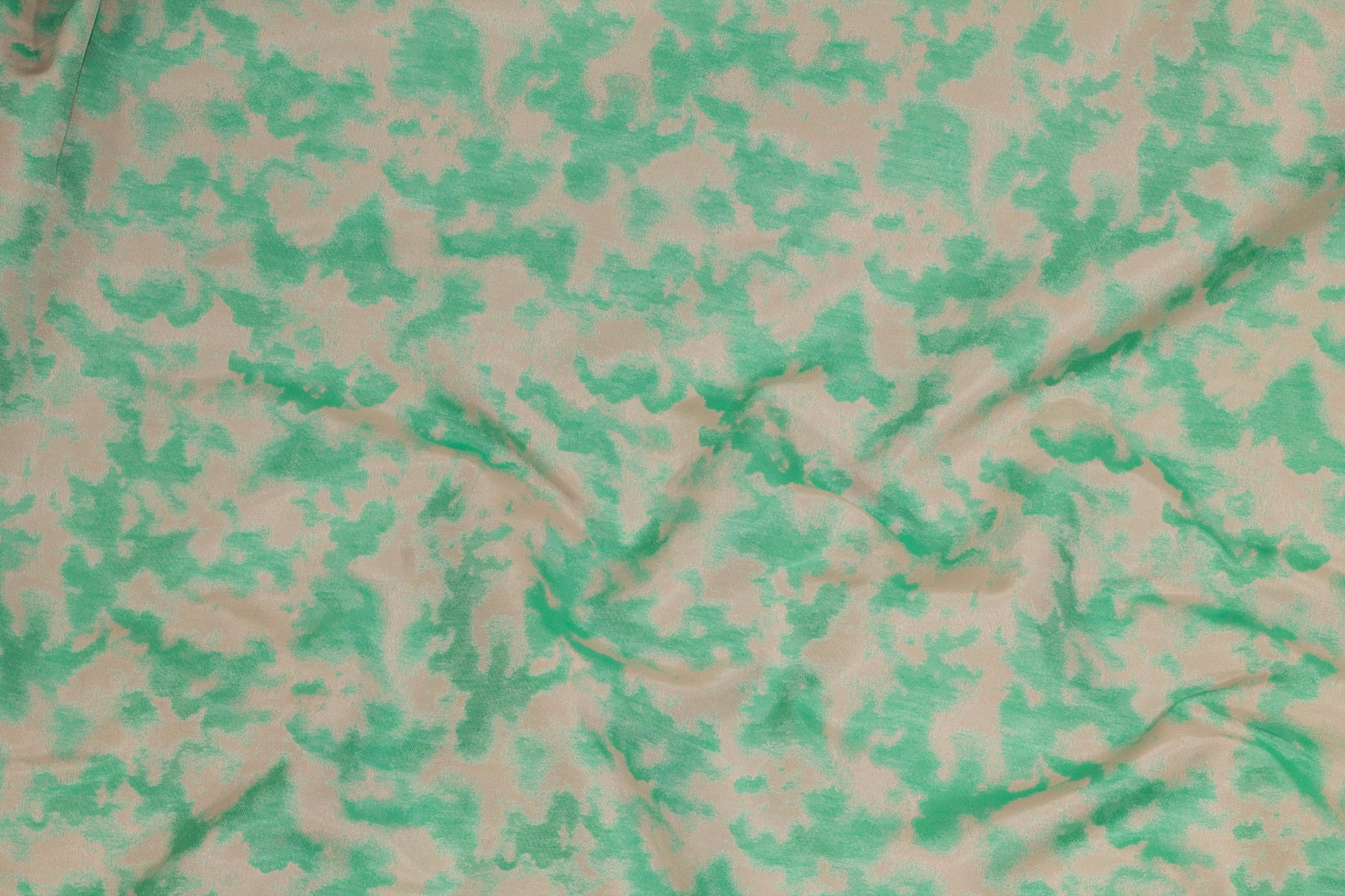 Green and Off White French Heavy Cotton - Prime Fabrics
