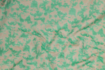Green and Off White French Heavy Cotton - Prime Fabrics