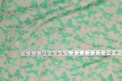 Green and Off White French Heavy Cotton - Prime Fabrics