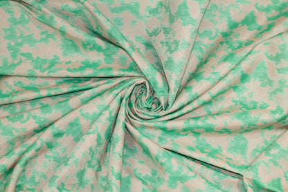 Green and Off White French Heavy Cotton - Prime Fabrics