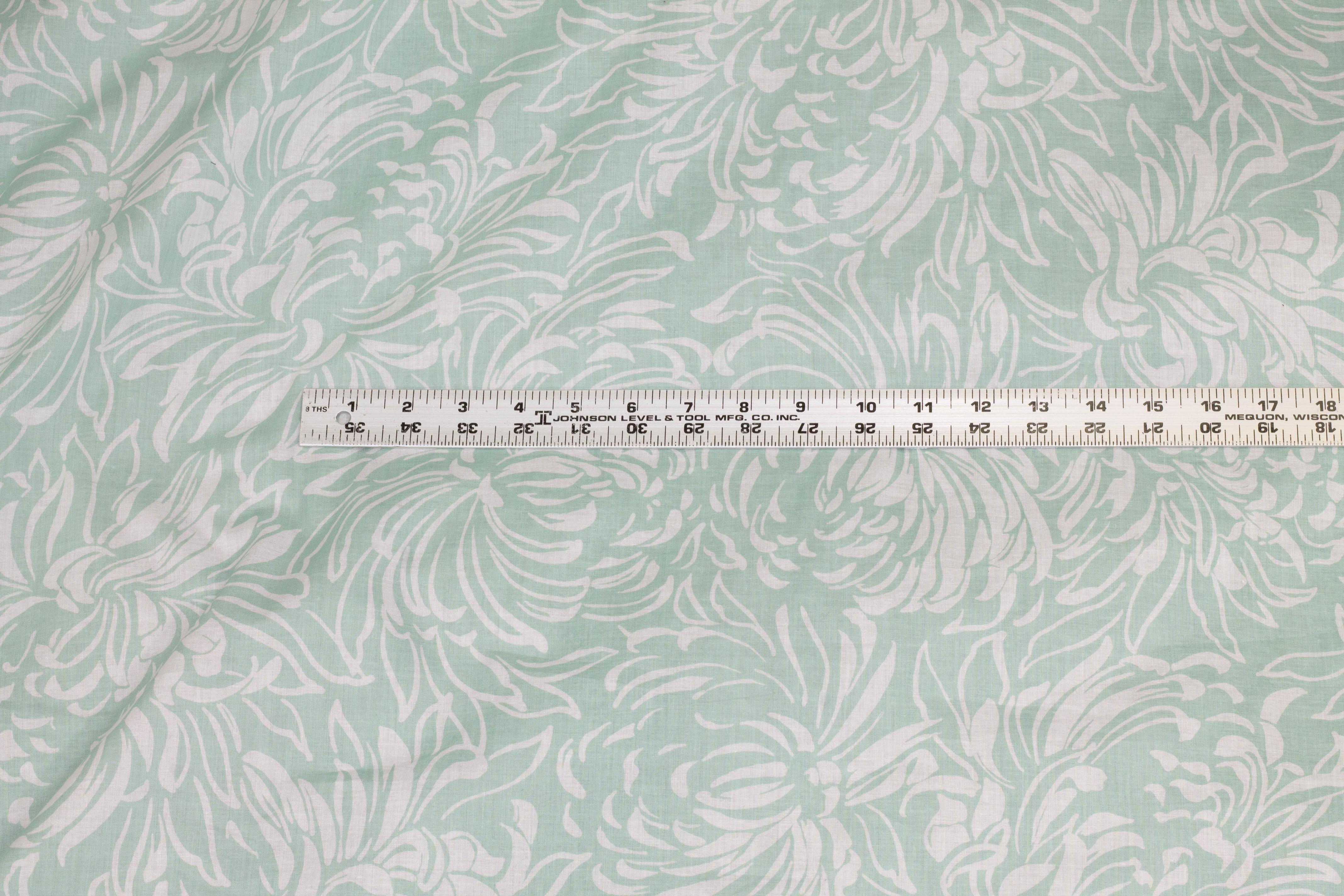 Tiffany Blue Floral Cotton - Prime Fabrics