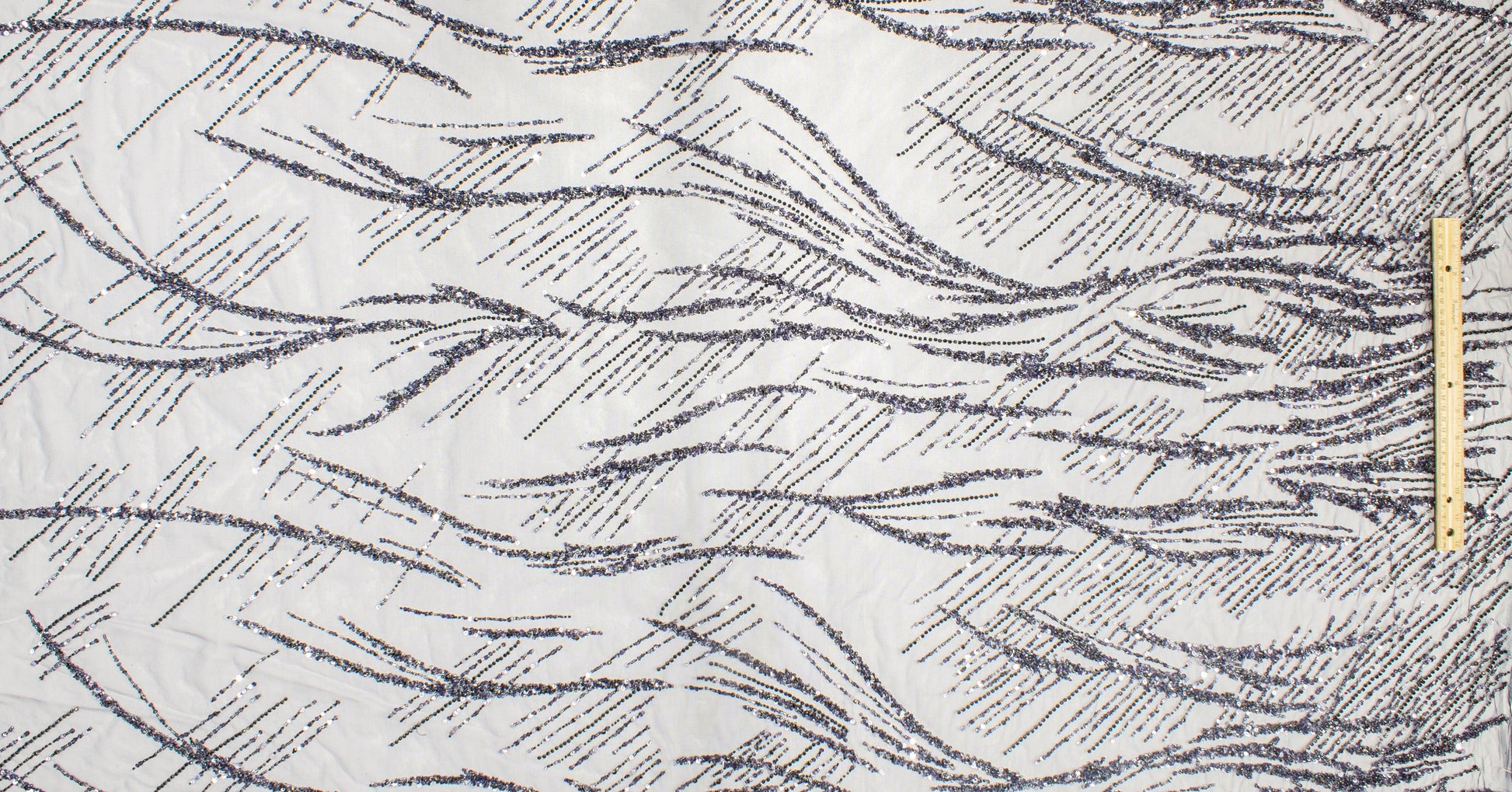 Hand Beaded and Sequins Mesh - Navy - Prime Fabrics
